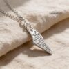 Israel Map Necklace with Engraved Bible Verse — engraved map pendant on soft fabric