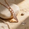 Israel Map Necklace with Engraved Bible Verse — rose gold engraved map pendant on stone