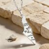 Shema Yisrael Israel Map Necklace — silver Shema map necklace on Jerusalem stone