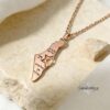 Shema Yisrael Israel Map Necklace — rose gold Shema map pendant on stone