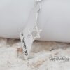 Israel Map Necklace with Cut-Out Star of David — pendant laid on textured white fabric
