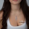 Israel Map Necklace with Cut-Out Star of David — map necklace worn at the collarbone
