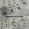 Examples of custom name and number engraving on dog tag pendants