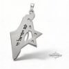 Engraved Hebrew Am Yisrael Chai on the silver Israel map pendant