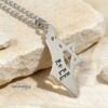 Silver Israel map and Star of David necklace on Jerusalem stone