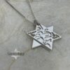 Silver layered Star of David pendant on Jerusalem stone