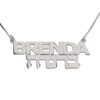 Personalized Two Names Necklace Hebrew & English: Sterling Silver Jewish Jewelry Gift-Mother's Day Gift - handmade in Israel