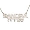 Personalized Two Names Necklace Hebrew & English: Sterling Silver Jewish Jewelry Gift-Mother's Day Gift - handmade in Israel