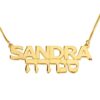 Personalized Two Names Necklace Hebrew & English: Sterling Silver Jewish Jewelry Gift-Mother's Day Gift - handmade in Israel