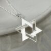 Sterling Silver Star of David Necklace: Large Magen David Pendant, Jewish Jewelry - handmade in Israel