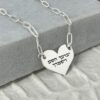 Hebrew Engraved Sterling Silver Heart Pendant Necklace: Judaica Jewelry - handmade in Israel