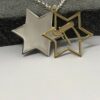 Large Chai Star of David Necklace, Sterling Silver Jewish Pendant - handmade in Israel