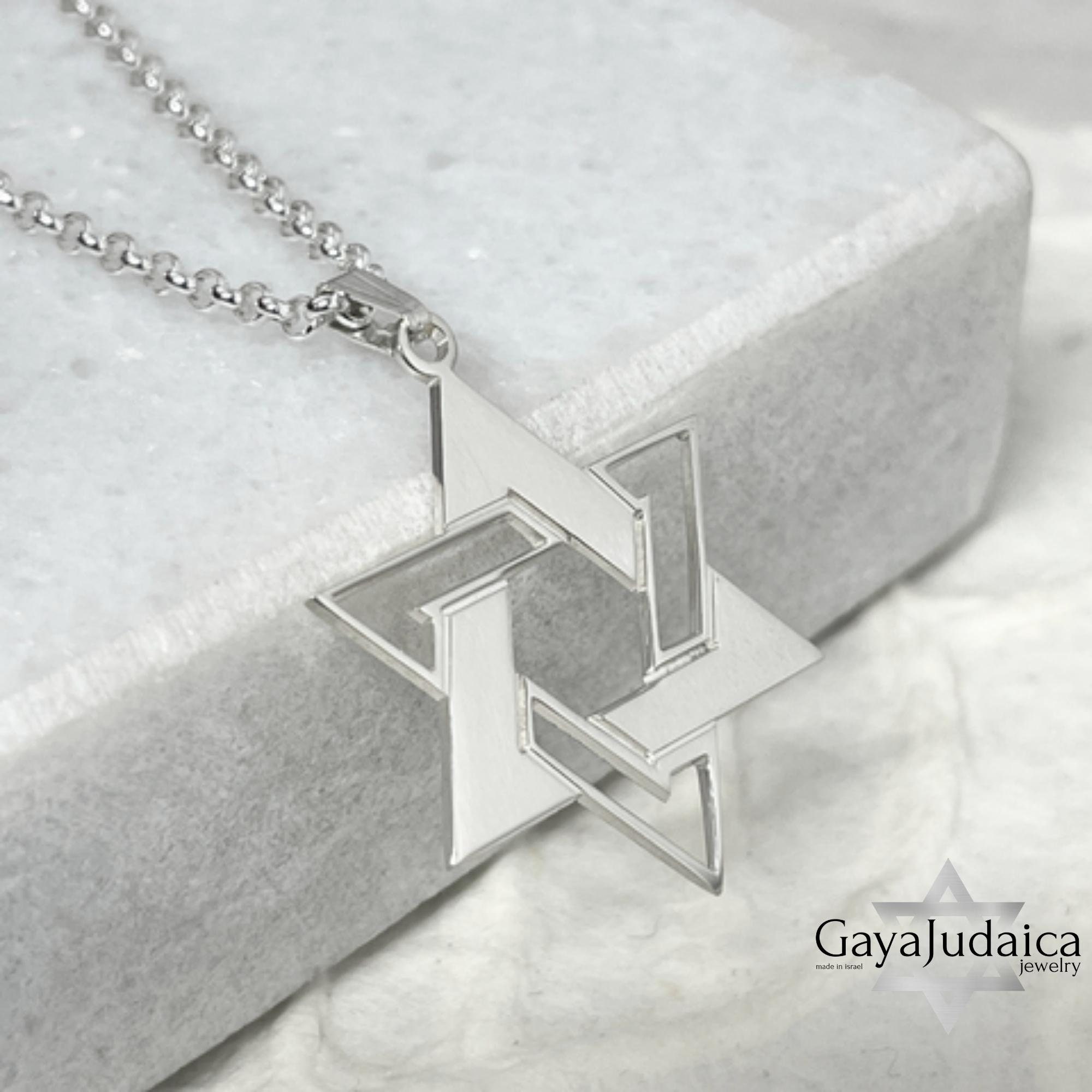 Sterling Silver Star of David Necklace, Large Magen David Pendant, Jewish Jewelry Sterling Silver Star of David Necklace, Large Magen David Pendant, Jewish Jewelry