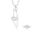 Israel Map Necklace: Star of David Sterling Silver -Jewish Jewelry - handmade in Israel