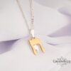Two-Tone Chai Necklace: Sterling Silver & Gold, Jewish Symbol - handmade in Israel