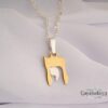 Two-Tone Chai Necklace: Sterling Silver & Gold, Jewish Symbol - handmade in Israel