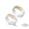 Two-tone Hebrew ring, handmade in Israel