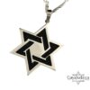 Two-Tone Sterling Silver Star of David Necklace: Men's Judaica Jewelry - handmade in Israel