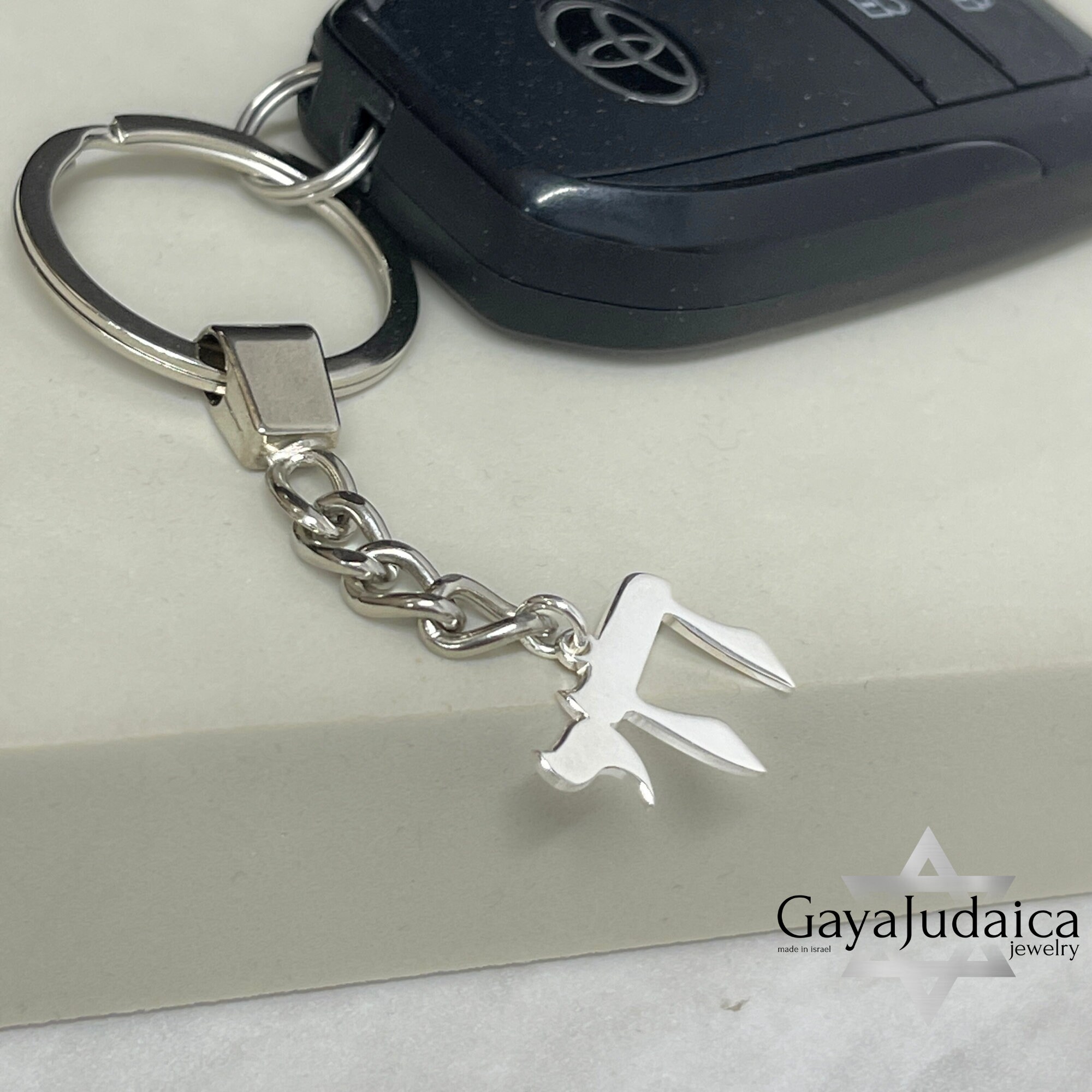 Hebrew Chai Keychain, Sterling Silver Jewish Gift Hebrew Chai Keychain, Sterling Silver Jewish Gift