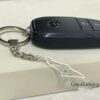 Sterling Silver Israel Map Keychain - Judaica Heritage Jewelry - handmade in Israel