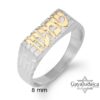 Sterling silver Hebrew name ring, handmade in Israel