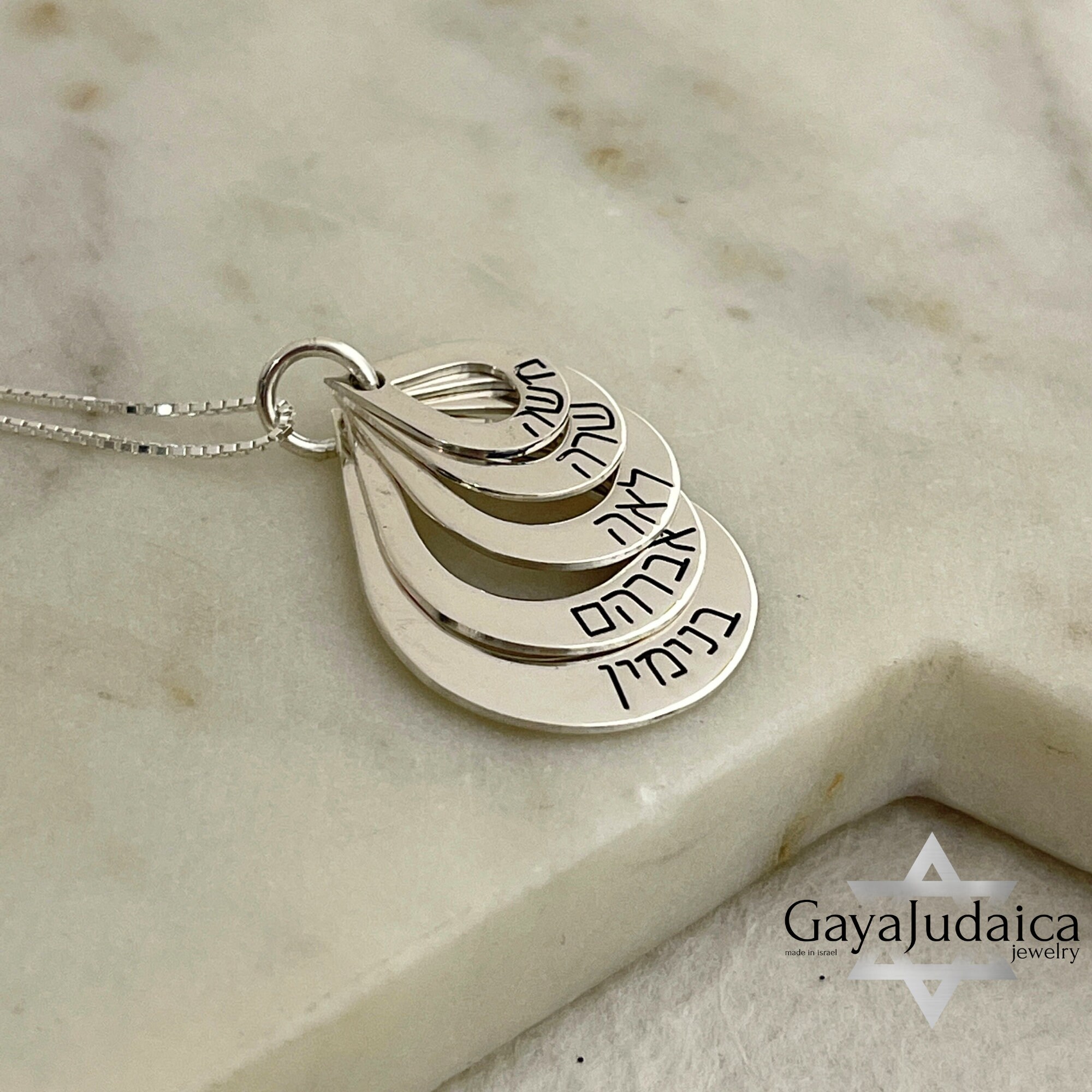 Hebrew Name Teardrop Necklace, Sterling Silver Personalized Mom Jewelry- Mother's Day gifts Hebrew Name Teardrop Necklace, Sterling Silver Personalized Mom Jewelry- Mother's Day gifts