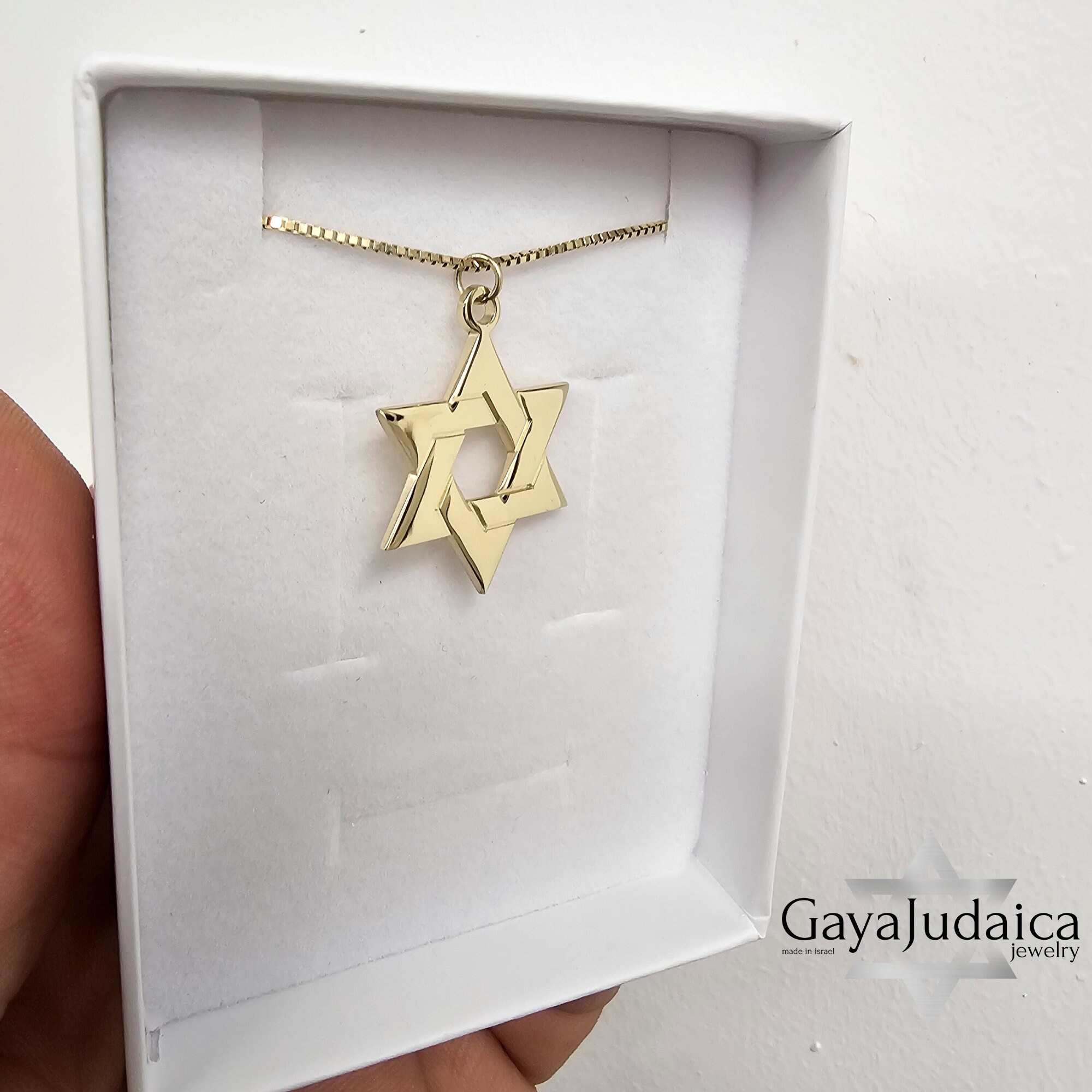 14K Gold Star of David Necklace, Jewish Magen David Pendant 14K Gold Star of David Necklace, Jewish Magen David Pendant