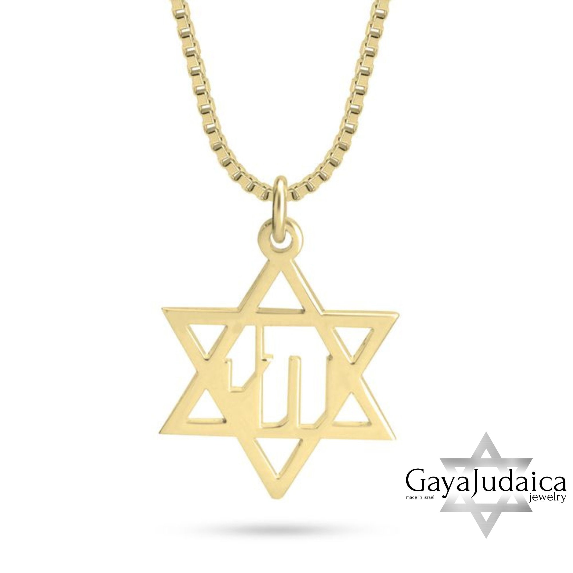 Chai Necklace Sterling Silver, Star of David Pendant 25mm, Gold or Rose Plated Chai Necklace Sterling Silver, Star of David Pendant 25mm, Gold or Rose Plated