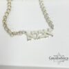 Personalized Hebrew nameplate necklace, handmade in Israel