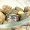 Sterling Silver Hebrew Spinner Ring, Personalized Bible Verse, Hammered Judaica - handmade in Israel