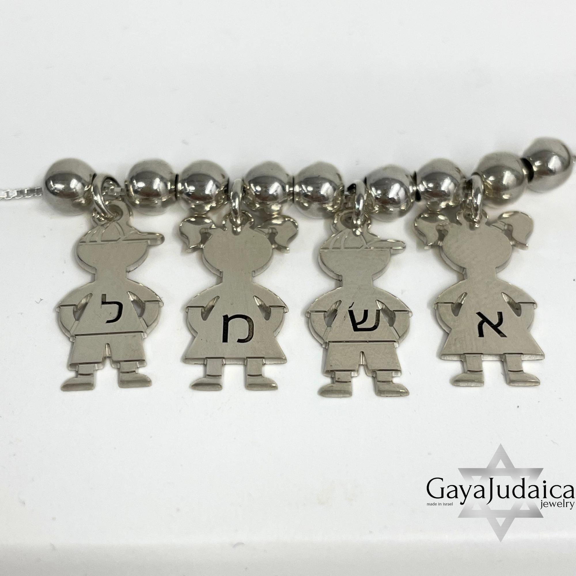 Handmade Boy & Girl Charm Necklace, Sterling Silver Mother's Jewelry- Mother's Day gifts Handmade Boy & Girl Charm Necklace, Sterling Silver Mother's Jewelry- Mother's Day gifts
