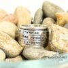 Sterling Silver Hebrew Spinner Ring, Personalized Bible Verse, Hammered Judaica - handmade in Israel