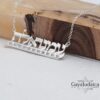 Personalized Hebrew Name Necklace with Zircon Sterling Silver Jewish Jewelry - handmade in Israel