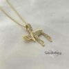 14K Solid Gold Chai Pendant, 16mm Hebrew Life Charm, Cubic Zirconia Pave (Yellow or White) - handmade in Israel