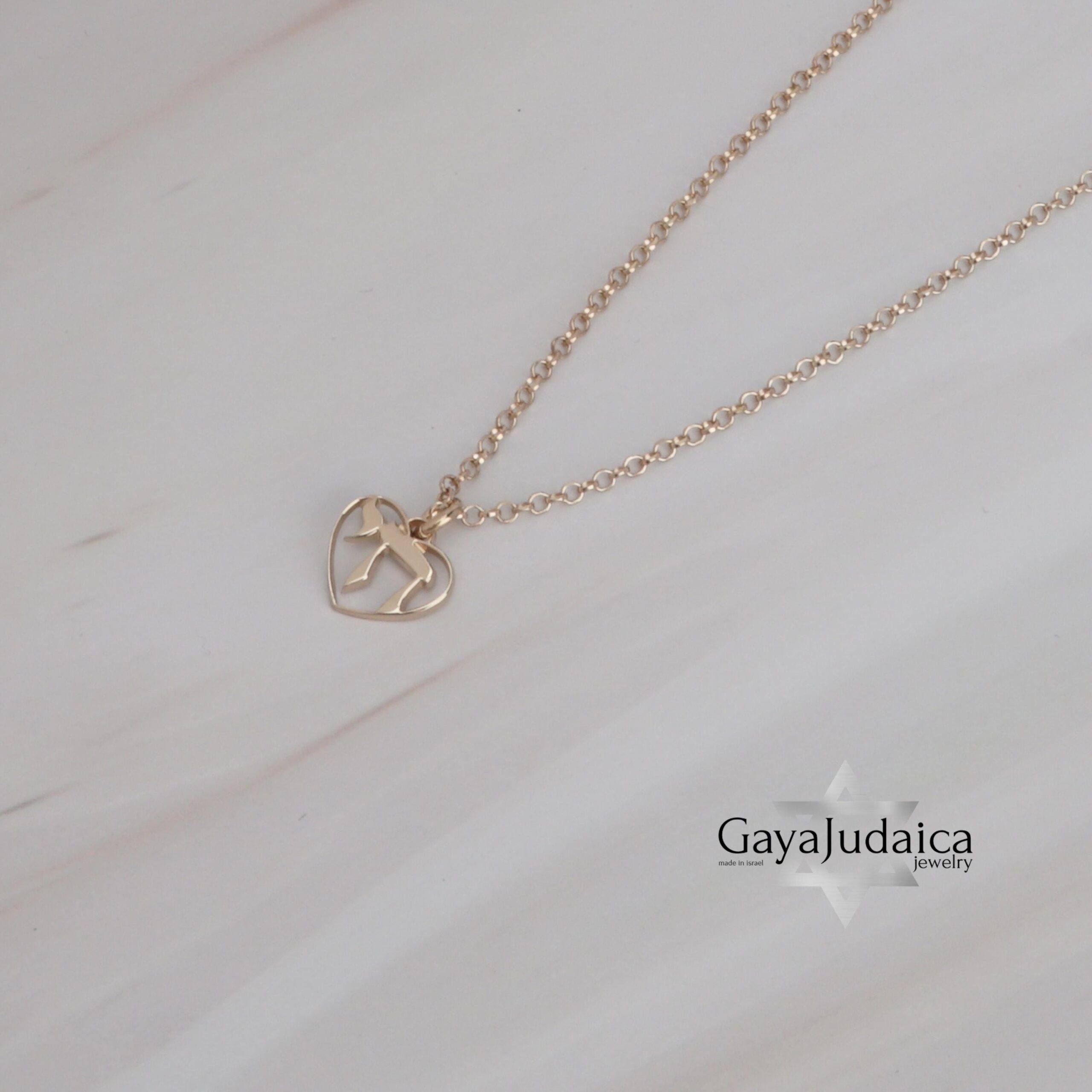 Mini Heart Chai Necklace, Sterling Silver Pendant Mini Heart Chai Necklace, Sterling Silver Pendant