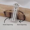 Personalized Bookmark Sterling Silver or Gold Plated, Diamond Shape 66mm, Hebrew and English Engraved - handmade in Israel