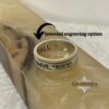 Two-tone Bible Verse Ring Sparkling on the Sides: Sterling Silver and 14K Gold Judaica - handmade in Israel