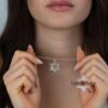 Chai Necklace Sterling Silver, Star of David Pendant 25mm, Gold or Rose Plated - handmade in Israel