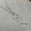 Custom Number Necklace, Sterling Silver Pendant, Gold or Rose Plated, Minimalist Unisex - handmade in Israel