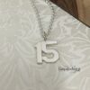 Custom Number Necklace, Sterling Silver Pendant, Gold or Rose Plated, Minimalist Unisex - handmade in Israel