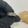 Two-tone Bible Verse Ring Sparkling on the Sides: Sterling Silver and 14K Gold Judaica - handmade in Israel