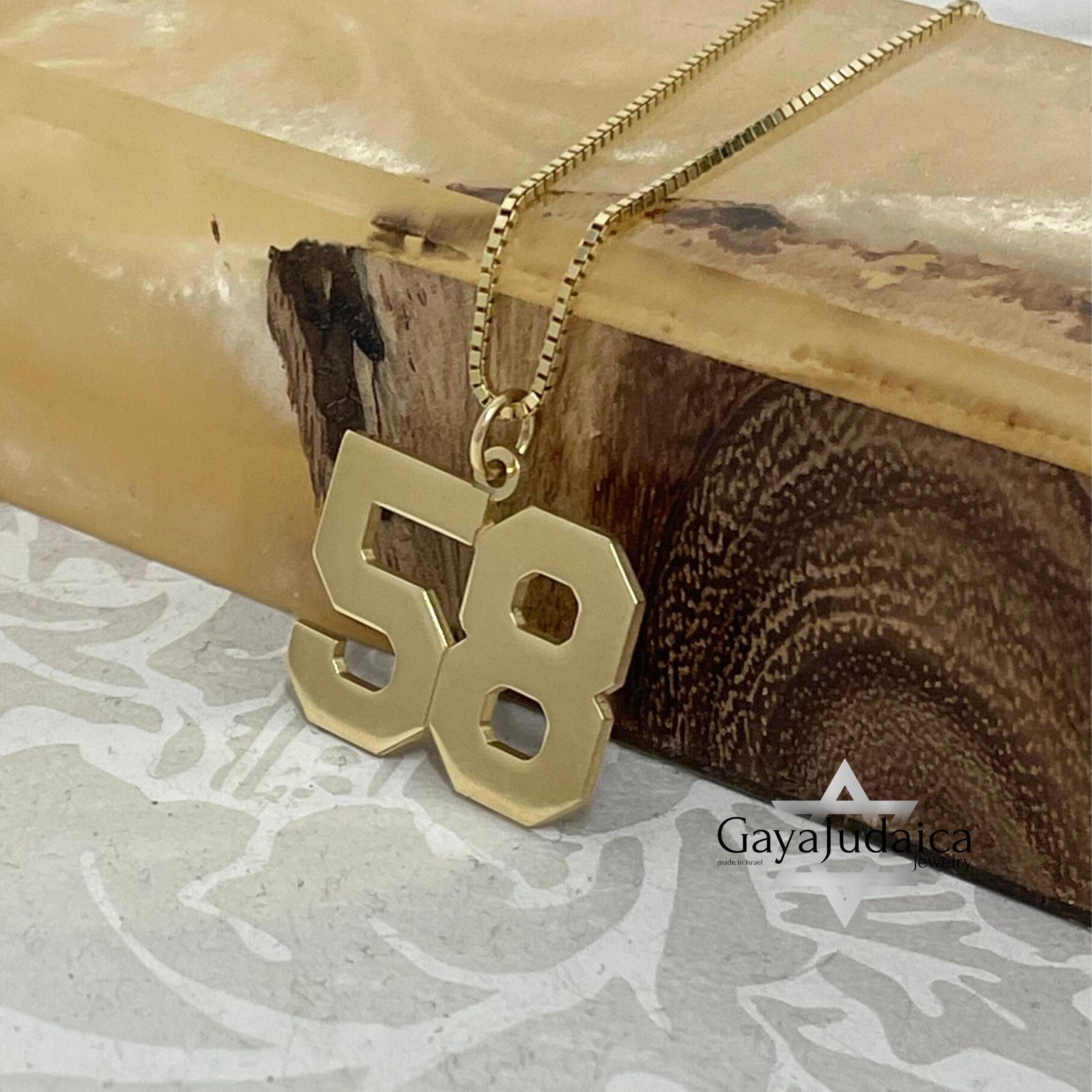 Number Necklace 14K Solid Gold, Custom Jersey or Anniversary Date, 17mm Pendant Number Necklace 14K Solid Gold, Custom Jersey or Anniversary Date, 17mm Pendant