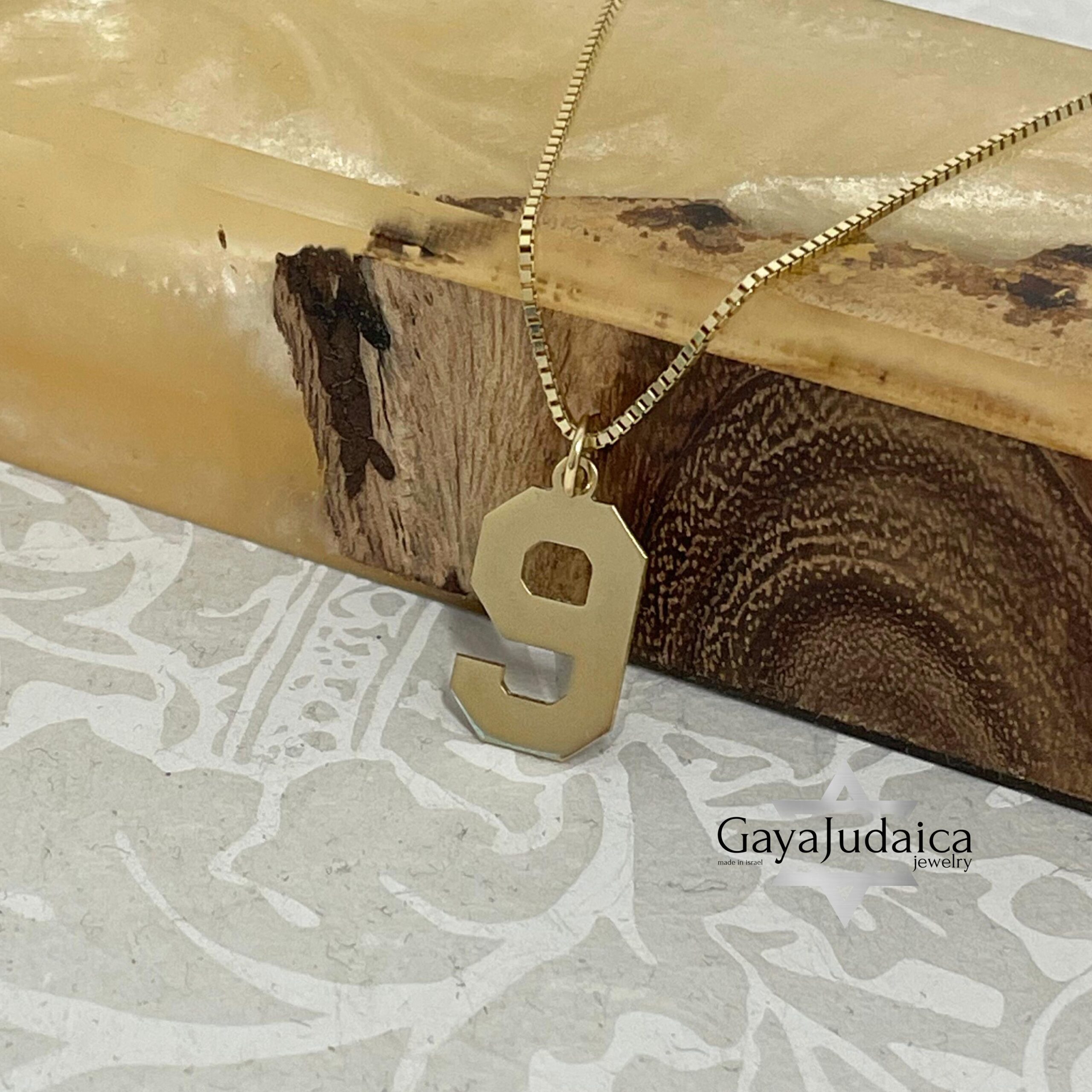 Number Necklace 14K Solid Gold, Custom Jersey or Anniversary Date, 17mm Pendant Number Necklace 14K Solid Gold, Custom Jersey or Anniversary Date, 17mm Pendant
