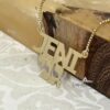 14K Gold Hebrew English Name Necklace, Personalized Bilingual Jewish Heritage Jewelry - handmade in Israel