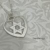 Heart Necklace with Star of David, Sterling Silver 25mm Pendant, Gold or Rose Plated - handmade in Israel