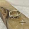 Two-tone Bible Verse Ring Sparkling on the Sides: Sterling Silver and 14K Gold Judaica - handmade in Israel