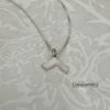 Hebrew Initial Necklace 14K Solid Gold, 10mm Single Letter Pendant, Yellow or White - handmade in Israel