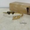 Personalized Mom Bangle with Engraved Hebrew Names - Sterling Silver, Gold Plated - handmade in Israel
