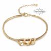 Mom Bracelet with Kids' Names: Engraved Heart Charms, Stainless Steel - handmade in Israel