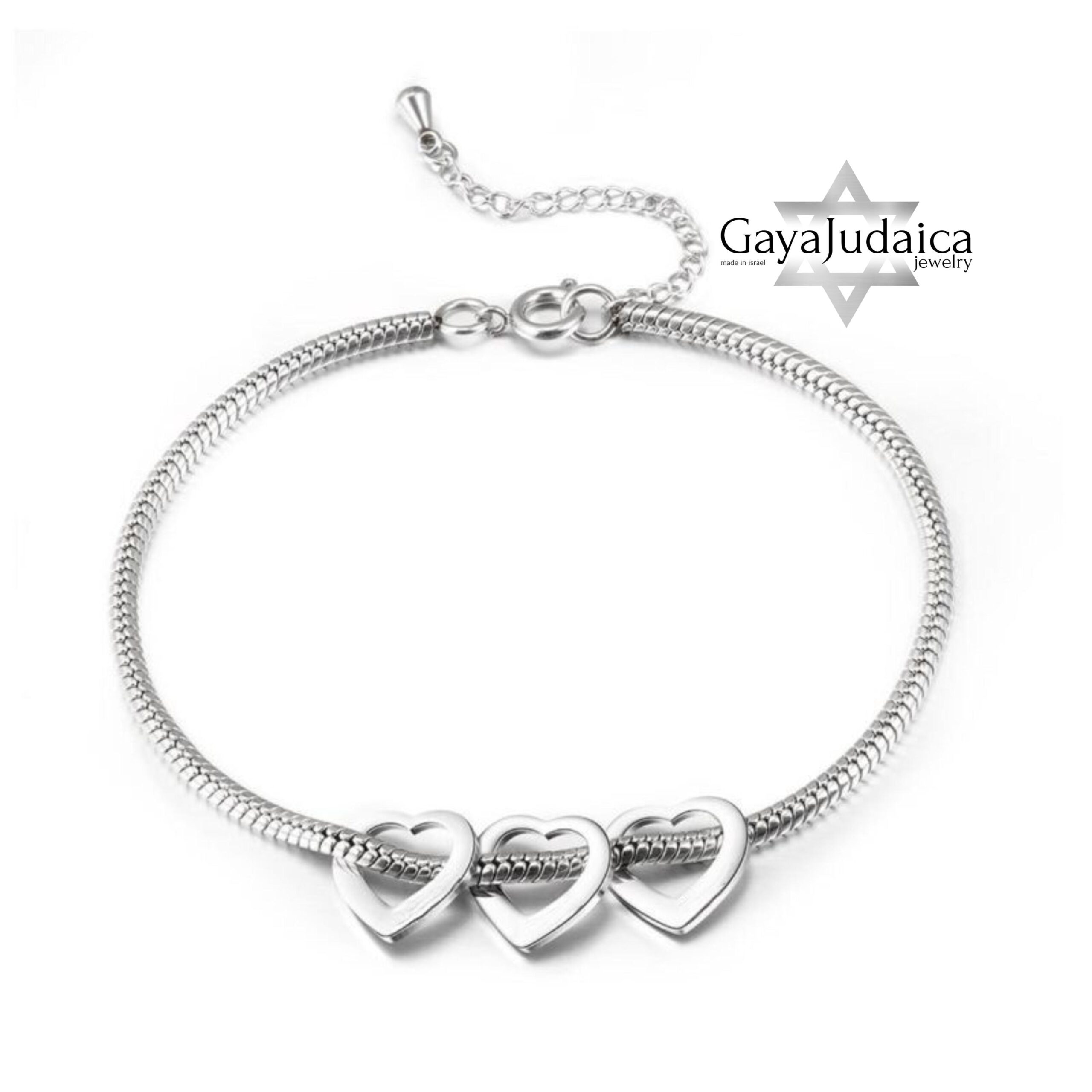 Mom Bracelet with Kids' Names, Engraved Heart Charms, Stainless Steel Mom Bracelet with Kids' Names, Engraved Heart Charms, Stainless Steel